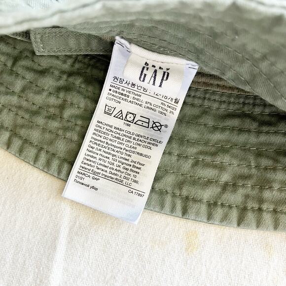 baby Gap Bucket Hat Strap Khaki Green 12-18 Mos Gender Neutral Boys Sunhat - Picture 5 of 6